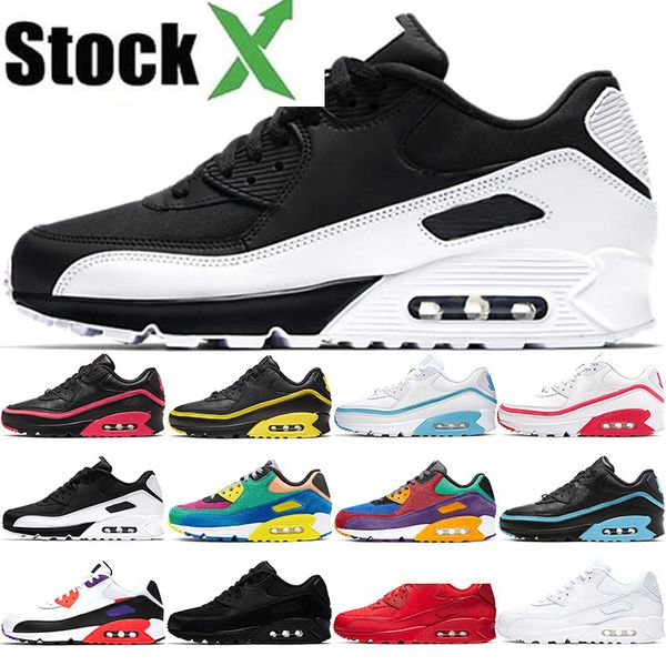 

90 running shoes men women trainers mens stock 90s undefeated triple black white red viotech trainer sport sneakers size 36-45