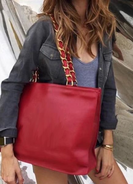 

good quality 36cm black genuine leather shopping tote with zipper pouch inside women brand shoulder bag handbag good price