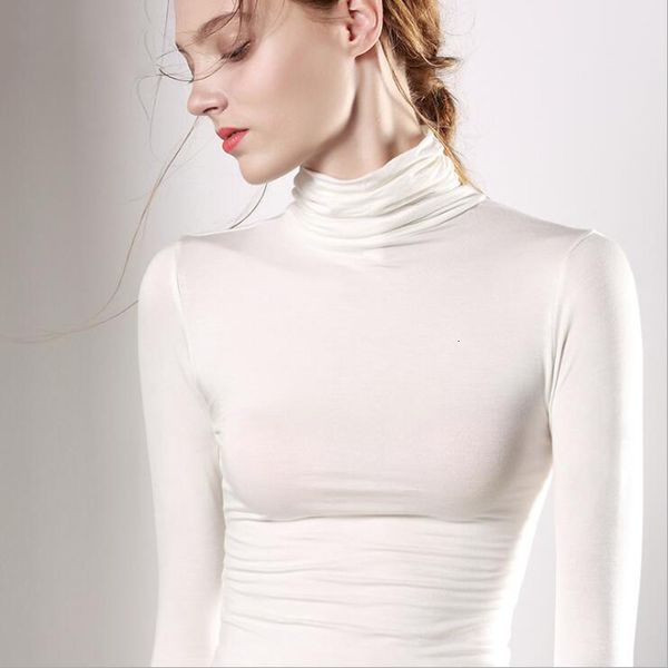 

designer shirt womens designer clothes vrouwen shirts lange mouw gevouwen slim schildpad plus size elegante dames dieptepunt shirts, White