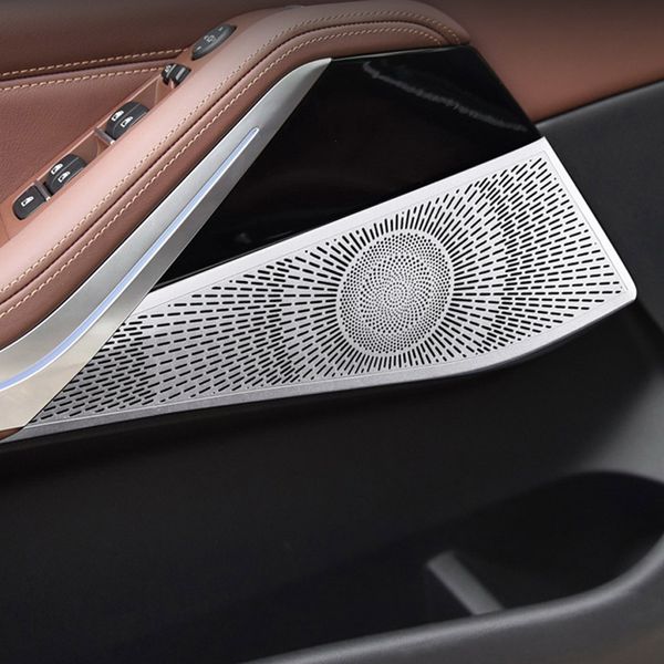 

for x5 g05 2019 aluminum alloy car door speaker cover trim for x7 g07 2019 2020 accessories 4pcs