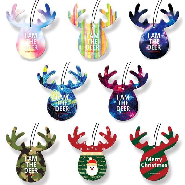 

antlers shape car perfume papers hanging pendant air freshener rear view mirror ornament car interior auto products accessory