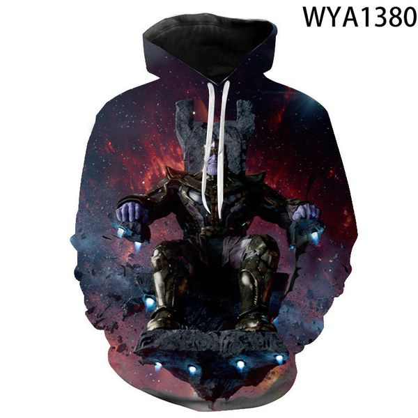 

2020 4thanos hoodie men's and women's sweatshirt casual pullover comfortable hip hop pullover cool sweatshirt, Black