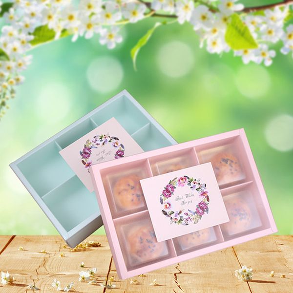 

2 size paper box with frosted pvc window chocolate cookies mooncake biscuit packaging boxes for party baking