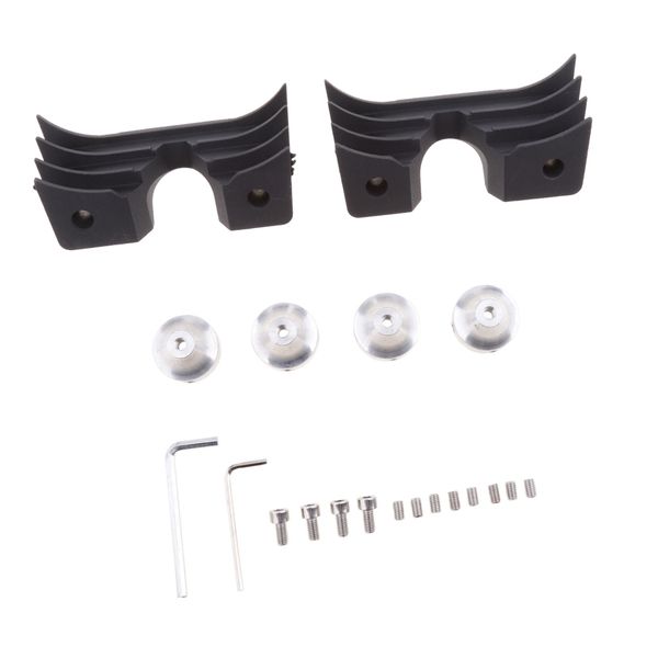 

black aluminum finned spark plug headbolt covers bridge for harley 2004-up