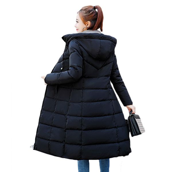 

plus size 6xl down jackets 2019 fashion women winter coat long slim thicken warm jacket down cotton padded jacket outwear parkas, Tan;black