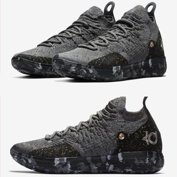 

kd 11 casual shoes gold splatter kevin durant 11s designer multi-color/metallic gold mens shoes size 7-12