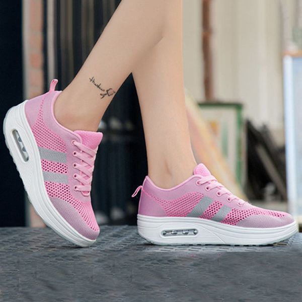 

autumn women flats breathable moccasins platform shoes woman sneakers spring comfortable lace up female casual shoes, Black