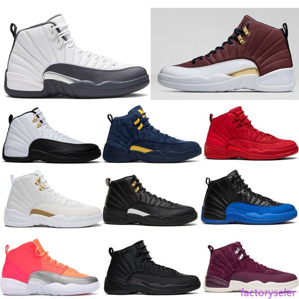 

with 12 12s game ball dark grey sunrise men basketball shoes michigan wntr gym red flu game fiba bumblebee sports designer sneakers