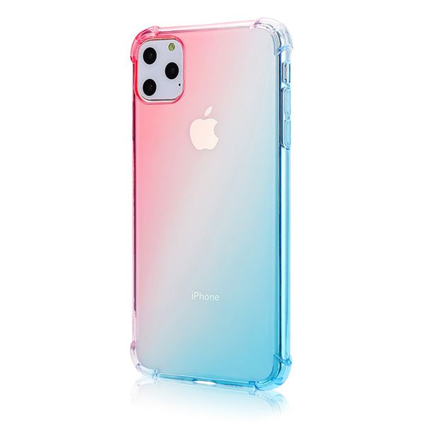 Удароженным прозрачным градиентом ColorCell Phone Case для iPhone 6 6S 7 8 Plus X XR XS MAX TPU подушка безопасности подушки безопасности TPU.