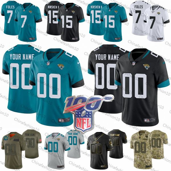 

custom mens women kids jacksonville 15 gardner minshew ii 7 nick foles 27 leonard fournette 93 calais campbell 21 a.j. bouye jaguar jerseys, Black;red