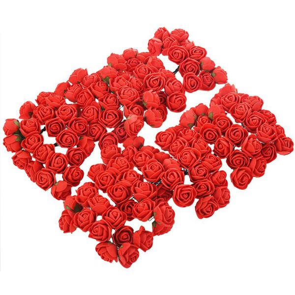 

144pcs 2cm pe rose foam mini flower bouquet solid color/wedding decoration red