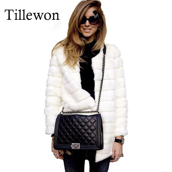 

winter 2019 women faux fur coat casual long sleeve jacket coat solid fashion slim fur warm overcoat casaco feminino plus size, Black