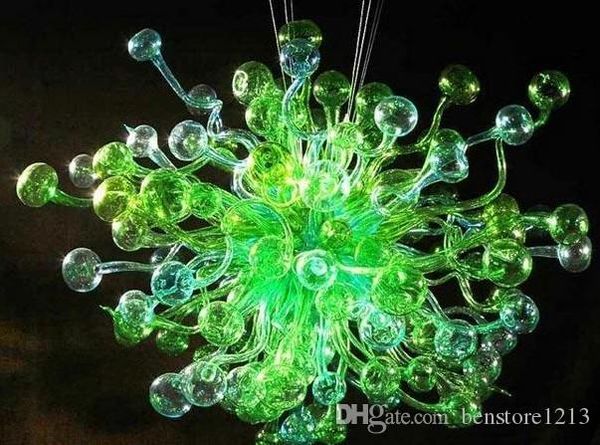 

green chandelier lighting hand blown glass chandelier modern murano glass led pendant lights glass bulbs art lamps custom color and size