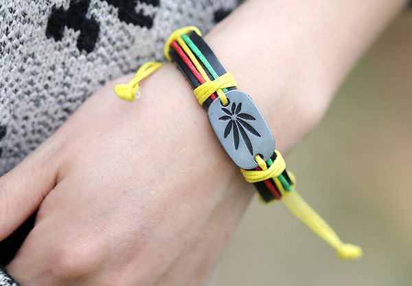 

high fashion, racelet lucky grass fashion leather bracelet you deserve it. come and get it, Golden;silver