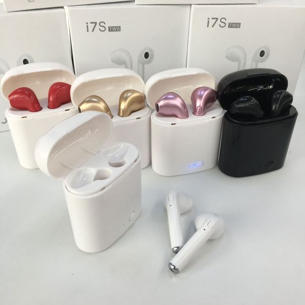 

Mini wirele bluetooth head et earpiece i7 i7 tw earbud port twin earphone with charging box earphone for iphone am ung xiaomi lg