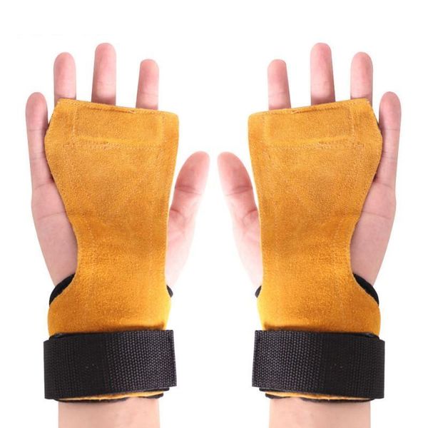 

1 pair fitness safty pad anti-slip anti-rust hand grips pad palm protect wrist support wrap gloves training accessories new, Black;red