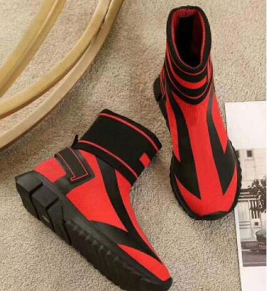

designer shoes speed sock sneakers stretch mesh high boots for mens womens black white glitter runner flat trainers d logo sneakers c09