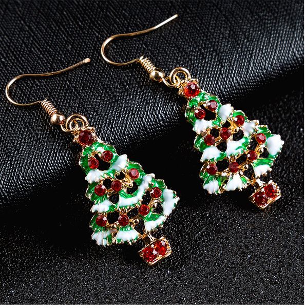 

новый творческий уха коты рождественской елки серьги красочный кристалл уха коты серьги сплава для женщин дизайнер ювелирных изделий себе по, Golden;silver