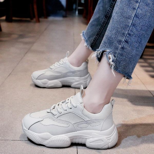 

2021 fashion female new summer autumn ins tide shoes breathable casual wild net red sports white old shoes casual sneakers trainers, Black