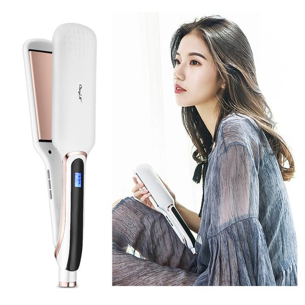 

professional hair straightening iron ceramic 7cm wide plate hair straightener fast heating flat iron dual voltage styling tool40