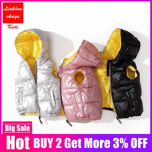 

2019 child waistcoat children hooded outerwear girls vest winter coats kids clothes warm cotton baby boys for age 3-10 years old, Blue