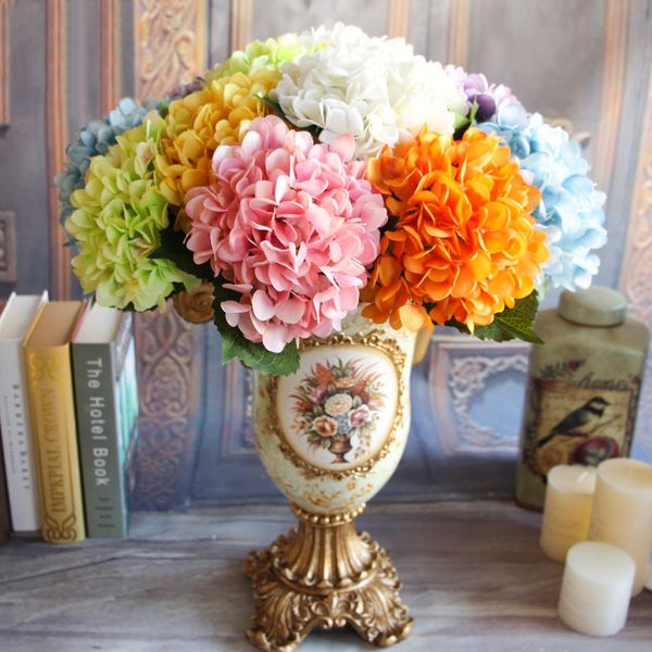 

1pcs artificial flowers hydrangea bouquet silk fake flowers wedding party decorated faux floral home decoration