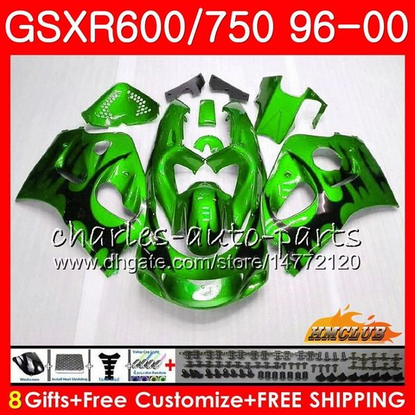 

body for suzuki srad gsxr 750 600 gsxr-600 gsxr750 96 97 98 99 00 1hc.62 green &flames gsx-r750 gsxr600 1996 1997 1998 1999 2000 fairing kit