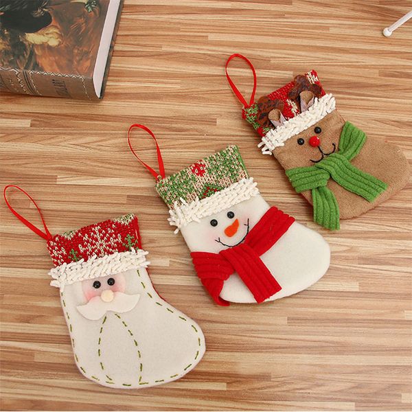 

christmas gift bag santa claus snowman elk xmas decoration ornament sock decors