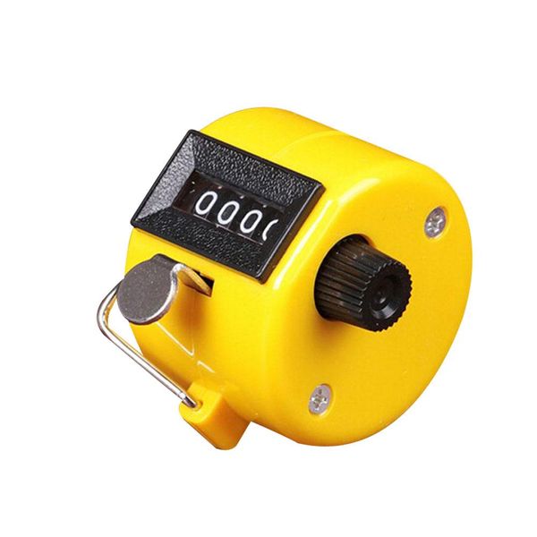 

digital hand held tally clicker counter 4 digit number clicker golf chrome manual press counter portable compact size yellow