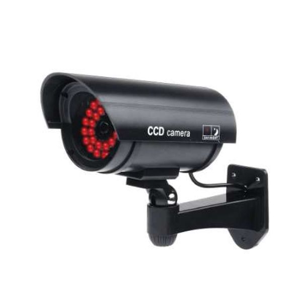 Câmera de segurança Fake / Dummy IG-exterior com 30 iluminando a luz LED (preto) CCTV Vigilância