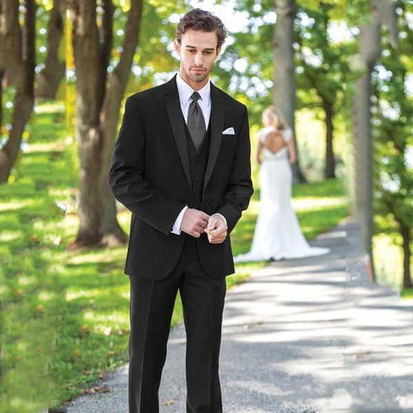 

new black slim fit wedding tuxedos men suits 2019 groom wear 3 pieces (jacket+pants+vest) bridegroom prom suits man blazer 67, Black;gray