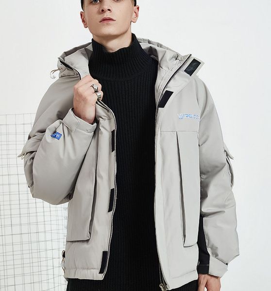 

мужские дизайнерские пуховики мода уличный стиль мальчики теплое пальто роскошные женские пальто с капюшоном с карманами 2019 зима новая уни, Black