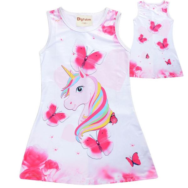 

unicorn dress baby girls summer sleeveless butterfly kids princess dress for birthday christmas dresses clothes, Red;yellow