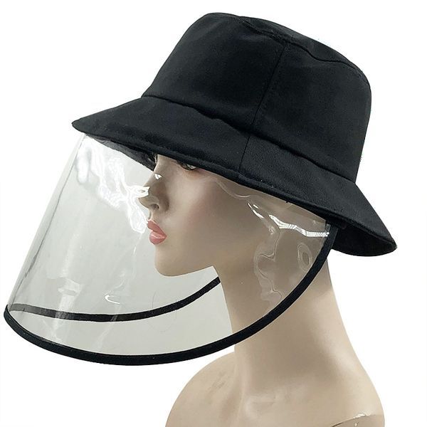 

anti-fog panama hat summer anti-saliva bucket hats big brim transparent tpu protection removable fisherman hat sun cap, Blue;gray