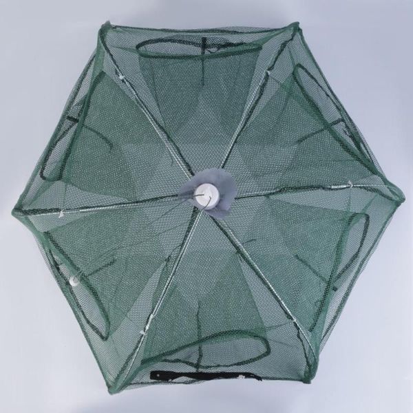 

80cm 4/6 hole foldable fishing bait mesh net trap cast dip cage crab fish minnow crawdad shrimp foldable track fish euqipment