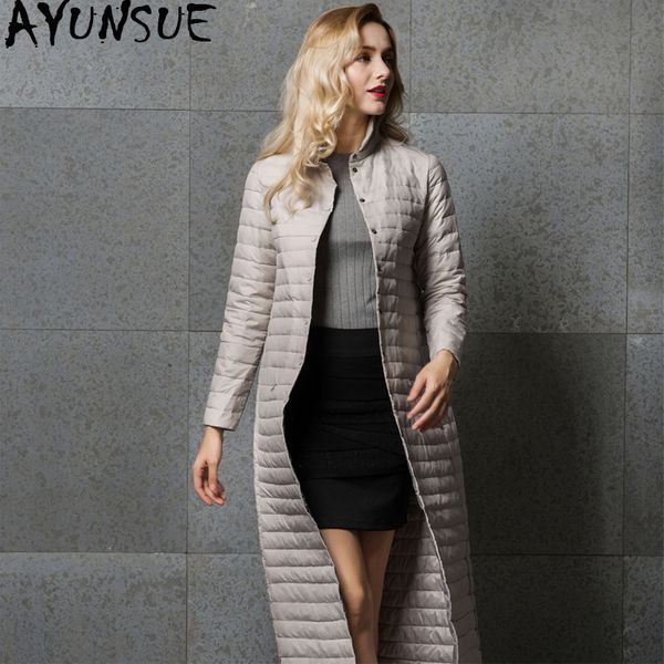 

ayunsue autumn and winter ultra light down jacket women black long coat women's down jackets outerwear chaquetas mujer kj478