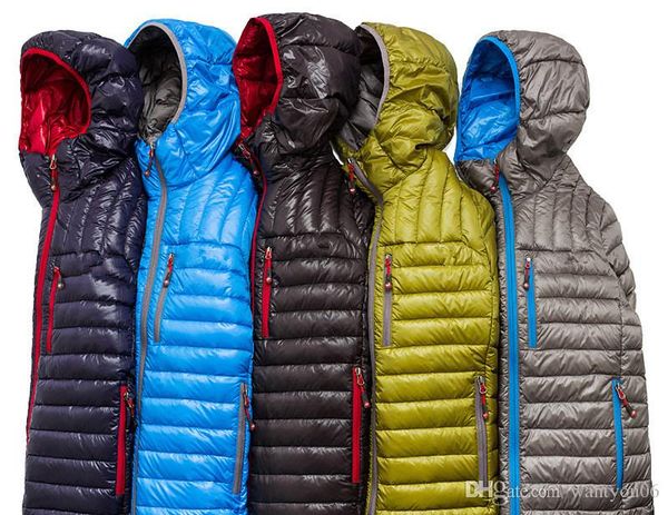 

sell men's classic brand compress down jacket outdoor sport convenient carry hooded keep warm loose coat casual hooded down jacket, Black