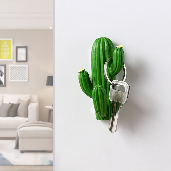 

creative cactus hook wall hanging paste resin coat hook key holder hangers home decoration wall mx12051507