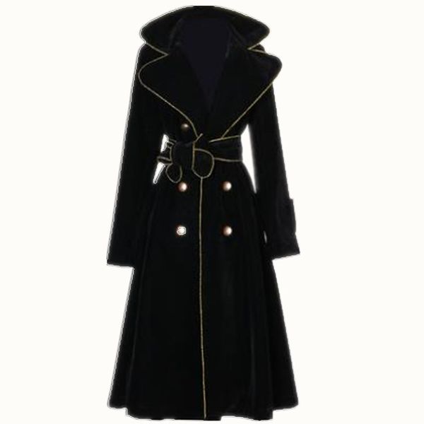 

дамы нагрудные длинные двубортный тренчкот женщин, Tan;black