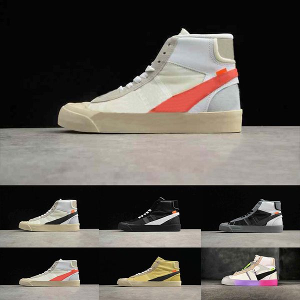 

new 2019 blazer mid x queen fashion sneakers for men off sports trainers rainbow black white rice williams skateboard retro casual woman sh