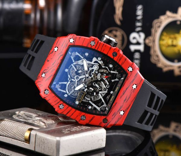 orologi da uomo di lusso orologi 44 mm calendario automatico orologio da polso in gomma in acciaio inossidabile orologio da polso sportivo di marca superiore per uomo Miglior regalo Relogio