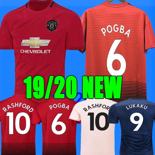 

2019 2020 manche ter ra hford red man lukaku united pogba utd 19 20 occer jer ey 2018 19 kid football hirt kit martial lingard maillot