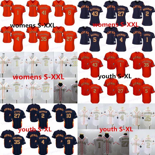 

Women/Youth 2018 Champions Gold Program 1 Carlos Correa 2 Alex Bregman 4 George Springer 27 Jose Altuve 35 Justin Verlander Jerseys