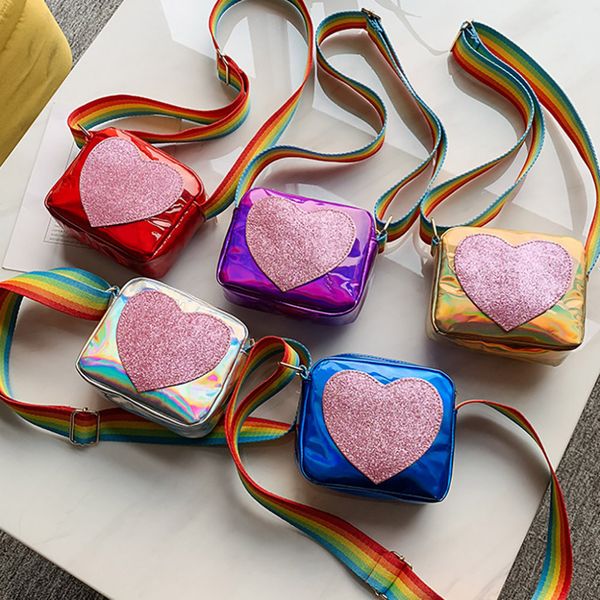 

children holographic cross body bag girls sequin small shoulder bags holographic messenger bag coin purse pack for child #15