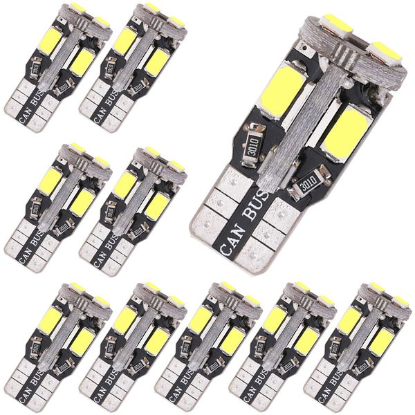 

10pcs 10-5730-smd t10 192 194 168 xenon led white wedge bulb light license plate