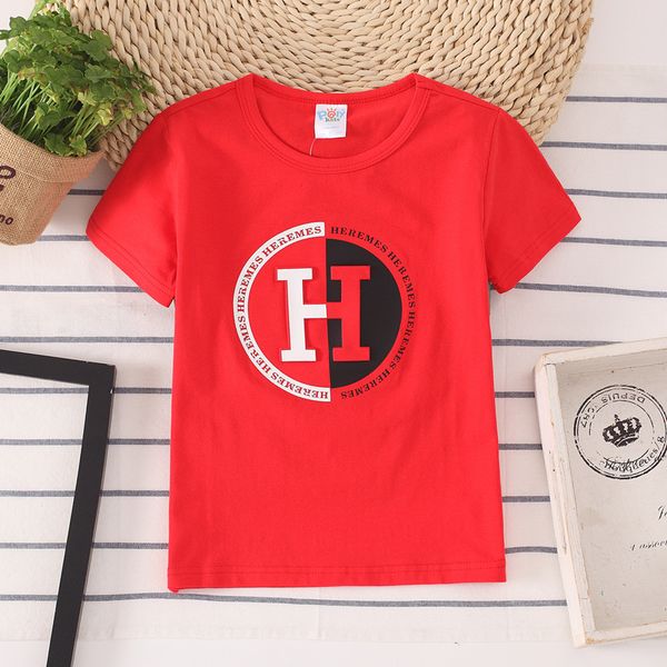 

kids shirt round neck 2019 boys childrent shirt children's t-shirt, White