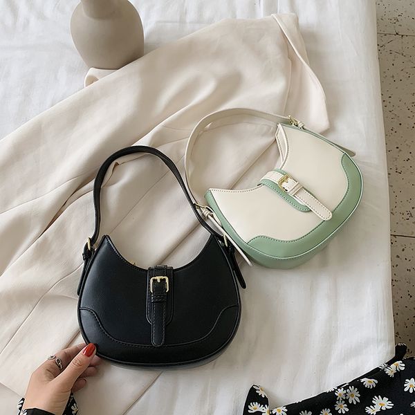 

hit color pu leather small saddle bags for women 2020 lady shoulder crossbody bag female travel handbags and purses