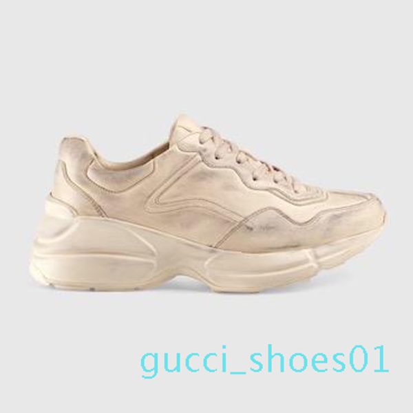 

mens rhyton casual shoes dad sneaker paris fashion luxury designer women shoe platform sports strawberry wave mouth tiger web print g01, Black
