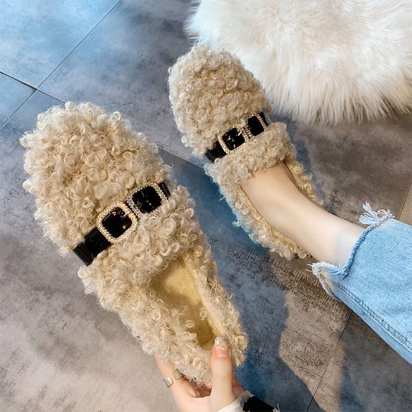 

round toe loafers fur moccasin shoes dress flats women casual female sneakers 2019 fashion women's moccasins nurse modis new, Black