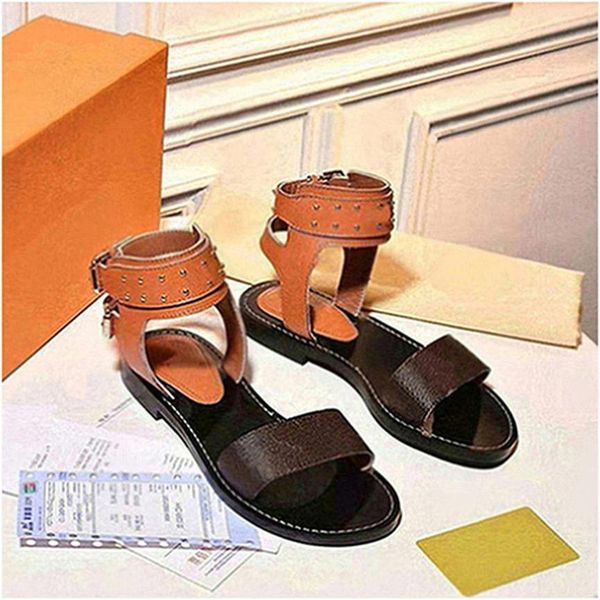 

print leather nomad sandal non -slip gladiator outsole perfect flat plain c14 slippers pumps flatsandal summer casual sandals, Black